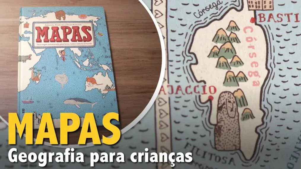 Mapas um livro de geografia para crianças